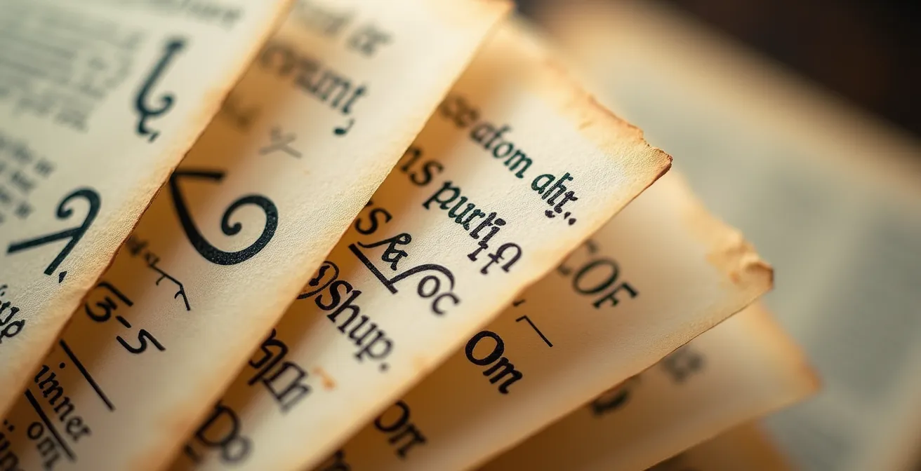 Détail macro de pages de livres en différentes langues superposées