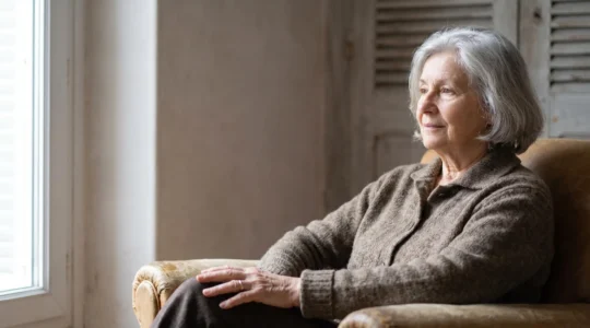 Portrait serein d'un senior français en pleine réflexion sur ses priorités de santé, assis près d'une fenêtre lumineuse